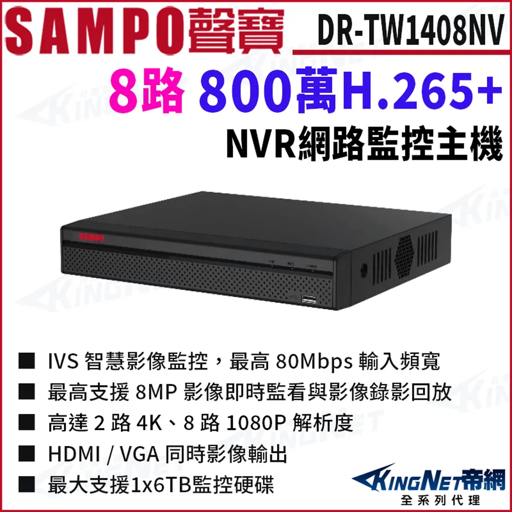 SAMPO 聲寶 800萬 DR-TW1404NV 4路 H.265 4K 專業智慧型 NVR 錄影主機 歷史價格詳細信息