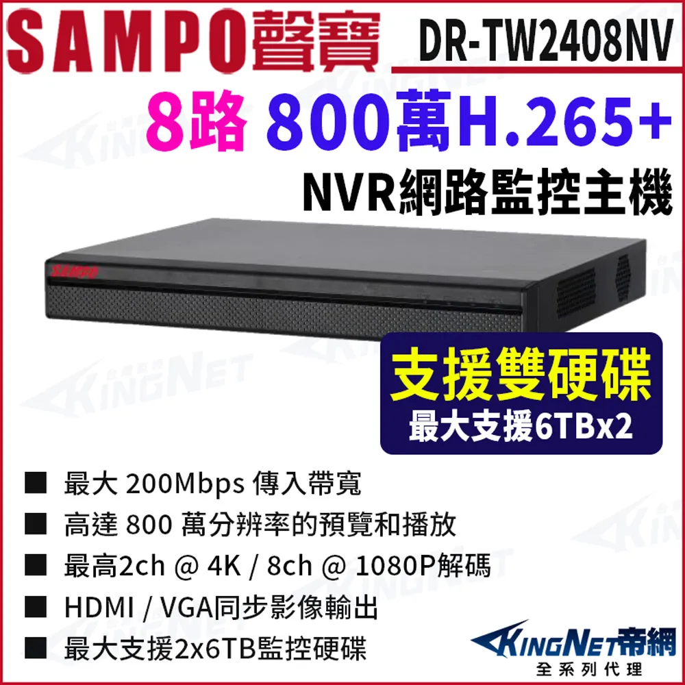 SAMPO 聲寶 800萬 DR-TW1404NV 4路 H.265 4K 專業智慧型 NVR 錄影主機 歷史價格詳細信息