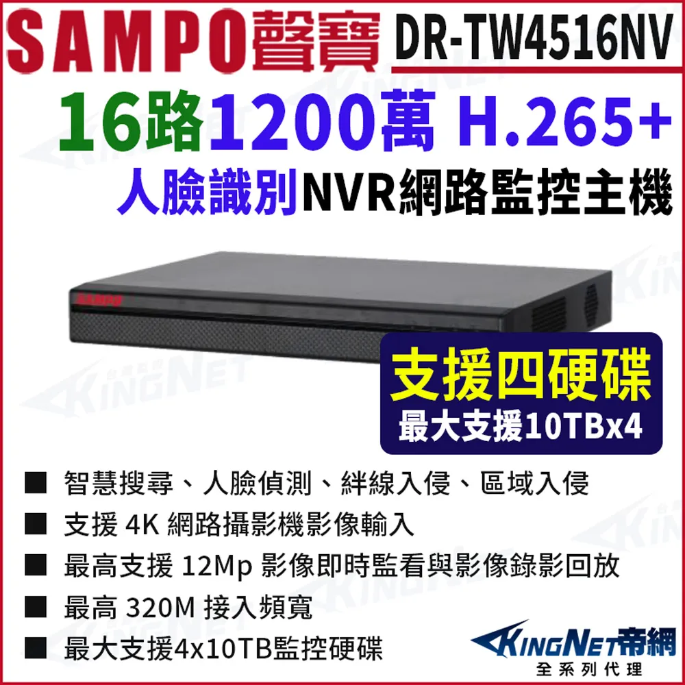 SAMPO聲寶 DR-TW2516NV 16路 1200萬 4K NVR 雙硬碟 網路NVR監控主機 歷史價格詳細信息