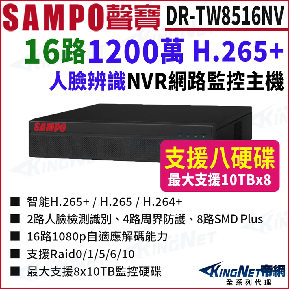 SAMPO聲寶 DR-TW2516NV 16路 1200萬 4K NVR 雙硬碟 網路NVR監控主機 歷史價格詳細信息