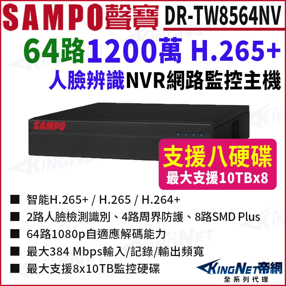 SAMPO聲寶 64路 H.265 4K 專業智慧型 NVR 錄影主機 歷史價格詳細信息