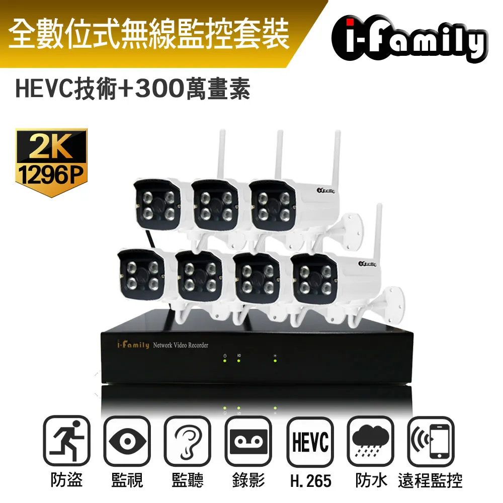 【宇晨I-Family】免施工/免設定3百萬畫素十路式無線監視錄影套裝組(NVR+兩鏡頭) 歷史價格詳細信息