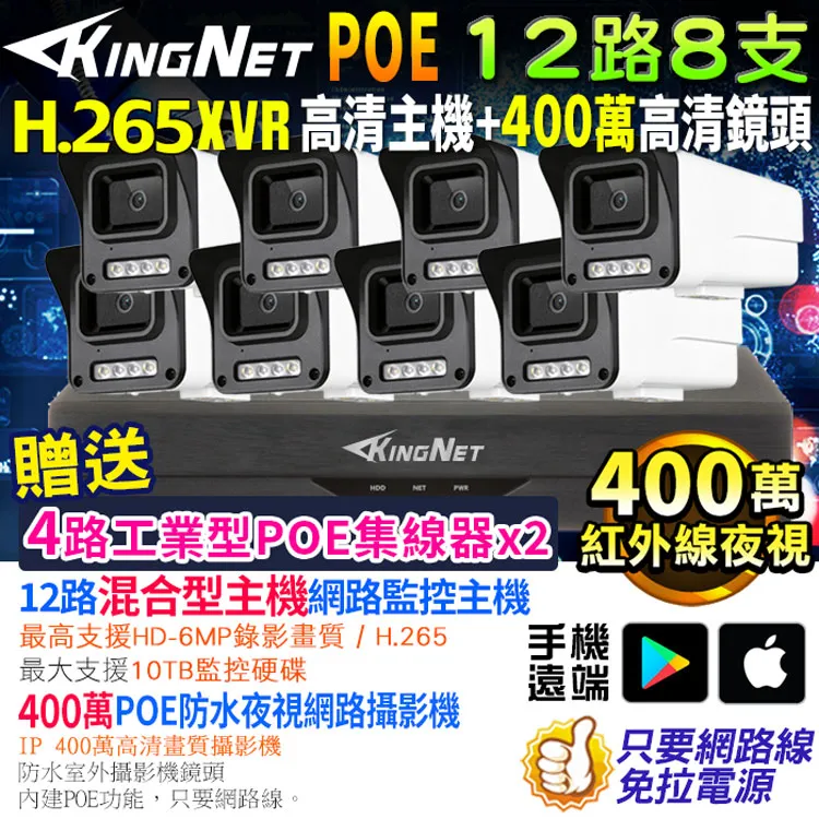 XVR 網路監控 12路4支套餐 POE 300萬高清 歷史價格詳細信息