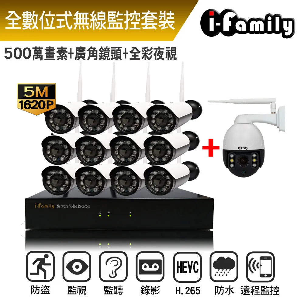 【宇晨I-Family】16路 簡易安裝免施工設定 3百萬畫素 居家安防監視錄影組 主機+5鏡頭 歷史價格詳細信息