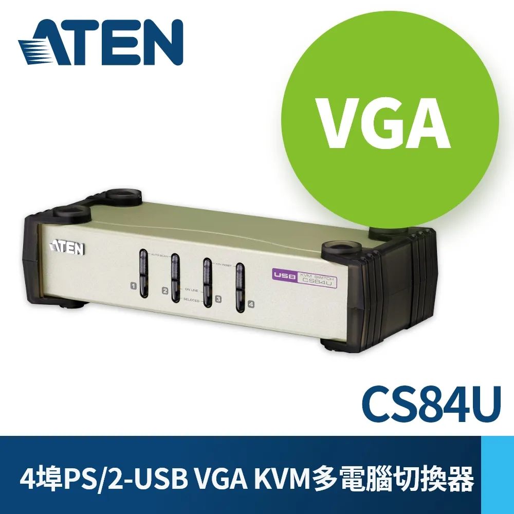 ATEN 4埠PS/2 VGA KVM多電腦切換器 (CS84A) 歷史價格詳細信息
