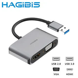 HAGiBiS海備思USB3.0轉HDMI+VGA+USB2.0三合一轉接器 歷史價格詳細信息