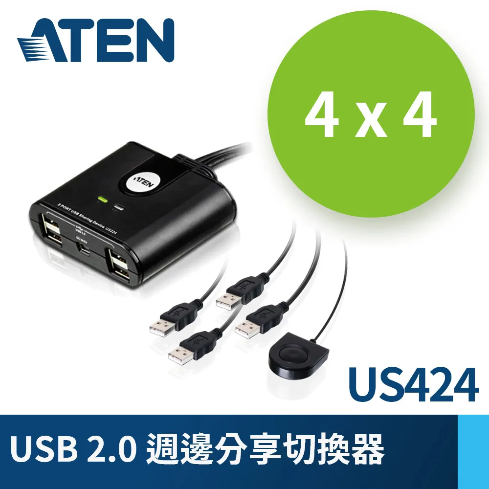ATEN 4埠 USB 週邊分享裝置 (US424) 歷史價格詳細信息
