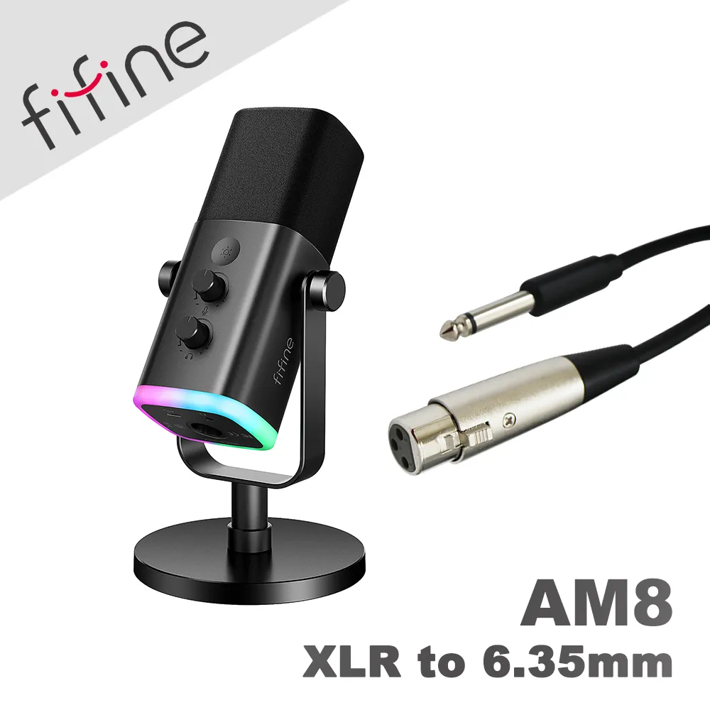 【FIFINE AM8 錄音室等級USB/XLR動圈式RGB麥克風】心型指向/USB/XLR雙輸出/YouTuber 歷史價格詳細信息