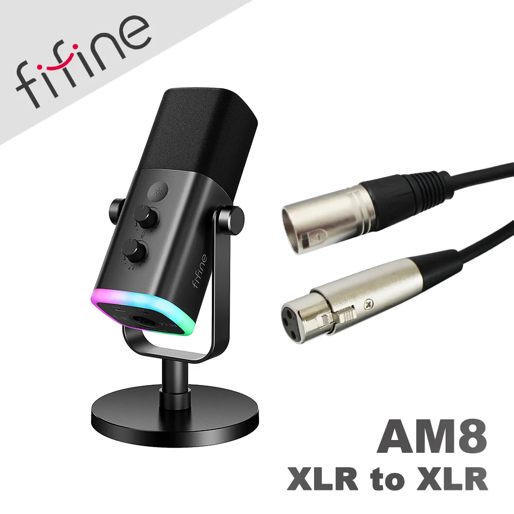 【FIFINE AM8 錄音室等級USB/XLR動圈式RGB麥克風】心型指向/USB/XLR雙輸出/YouTuber 歷史價格詳細信息