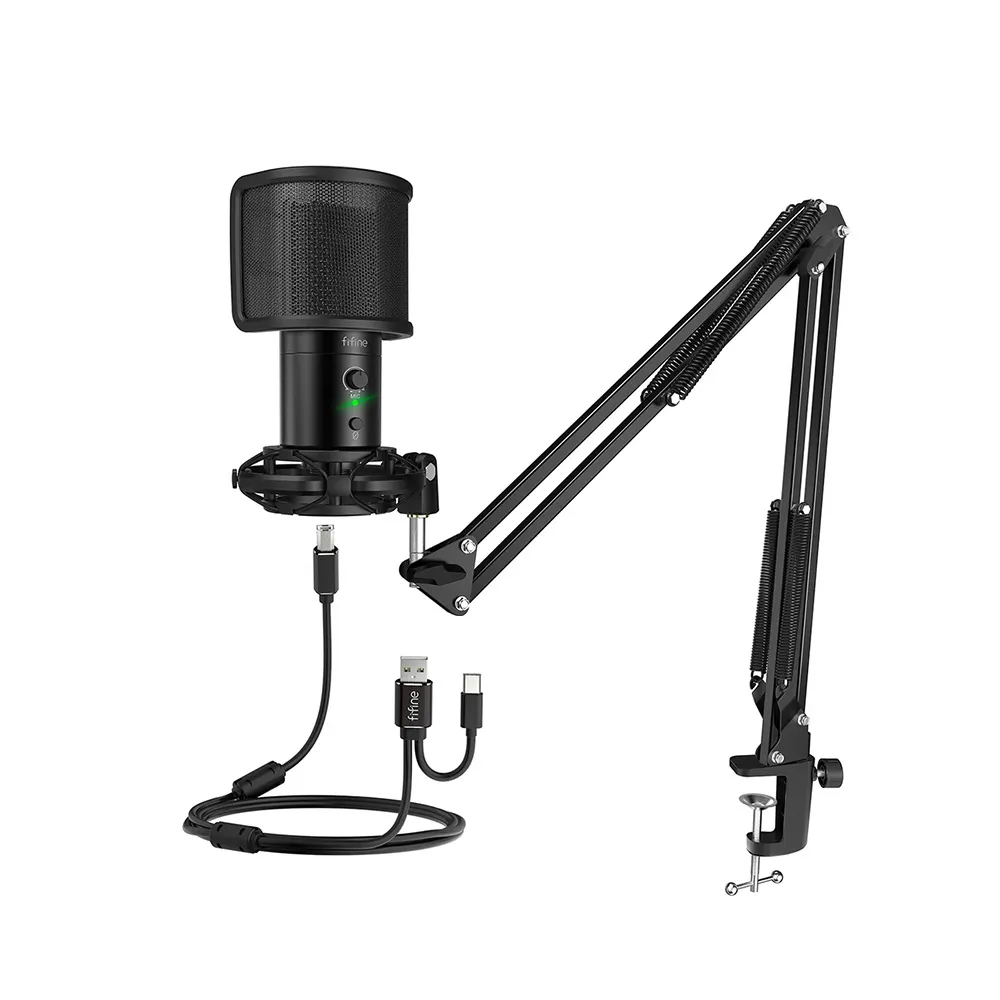 FIFINE T683 USB 桌夾懸臂式 電容式麥克風/心型指向/隨插即用/一鍵靜音 歷史價格詳細信息