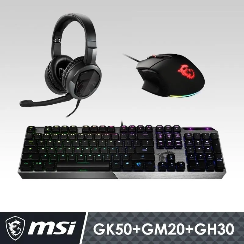 限量促銷 MSI微星 電競組合包GK50(青軸) GM30電競鼠 歷史價格詳細信息