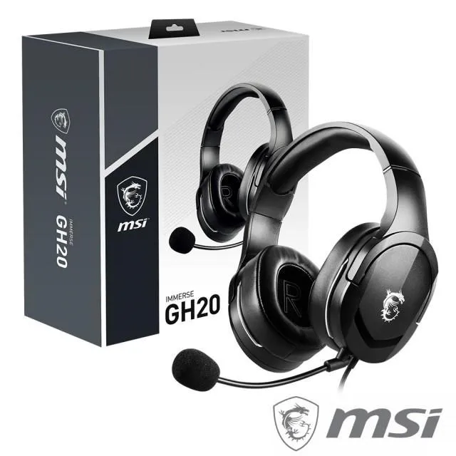 MSI 微星 GH20 電競耳機 /耳罩式 /40mm/輕量/線控/3.5MM//245公克輕量化/可調式麥克風 歷史價格詳細信息