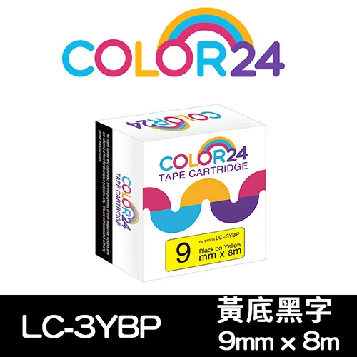 【Color24】for EPSON LC-3YBP / LK-3YBP 黃底黑字相容標籤帶(寬度9mm) 歷史價格詳細信息