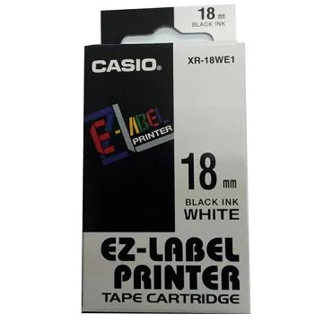 CASIO 標籤機專用色帶-18mm【共有9色】透明底黑字XR-18X1 歷史價格詳細信息