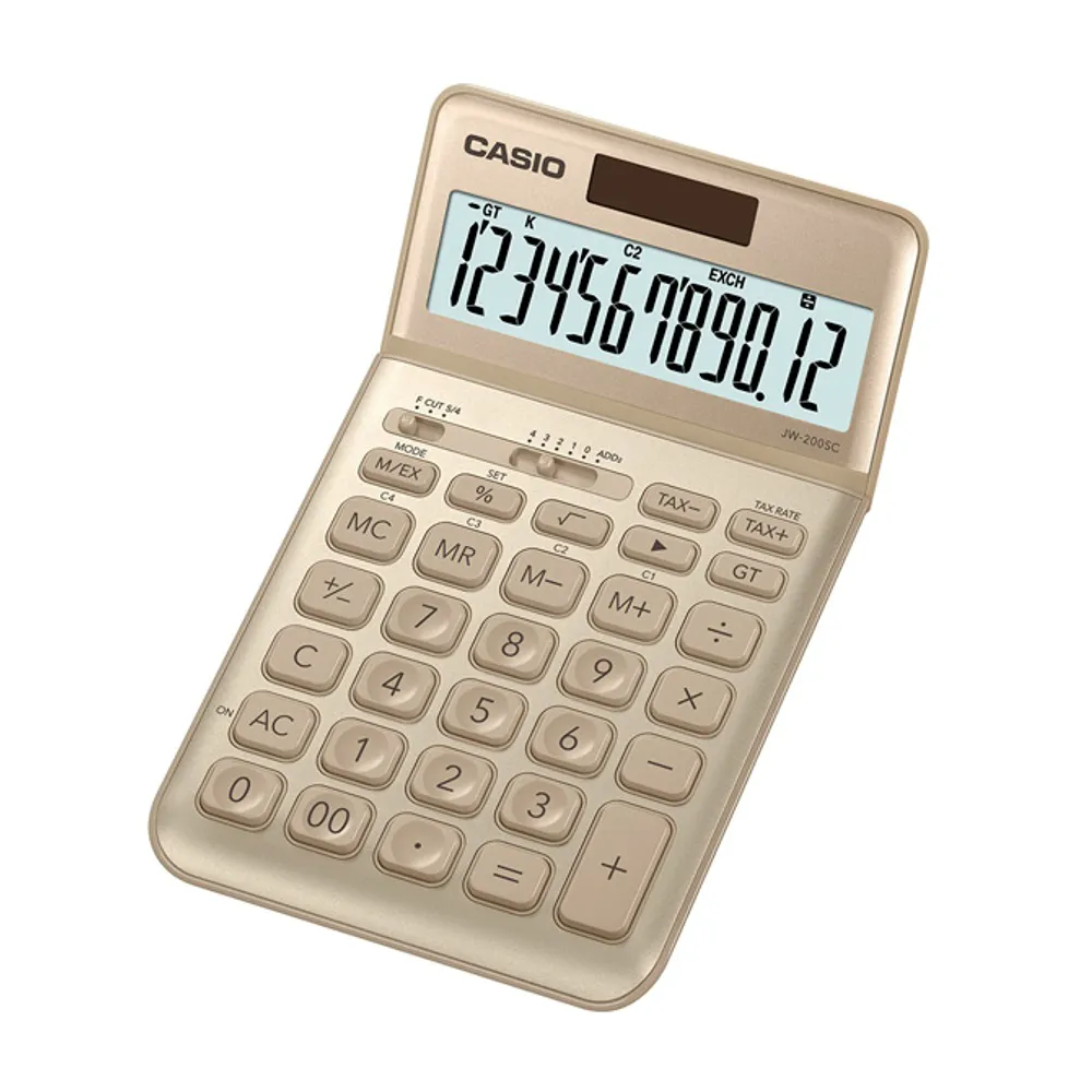 CASIO卡西歐‧12位數優雅香檳系列商用計算機/JW-200SC-BU 歷史價格詳細信息