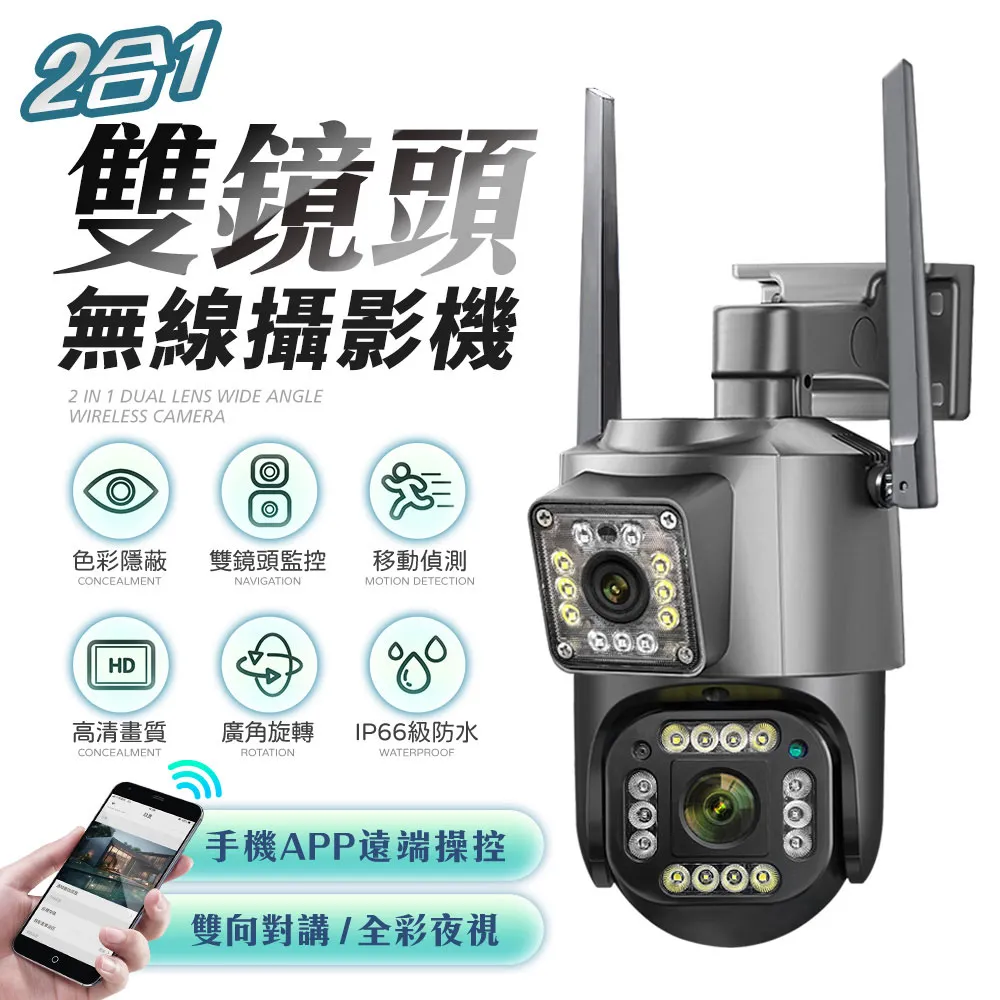 (搭贈5米線)【u-ta】雙鏡頭雙天線室內無線網路監視器攝影機RK15(全彩1080P) 歷史價格詳細信息