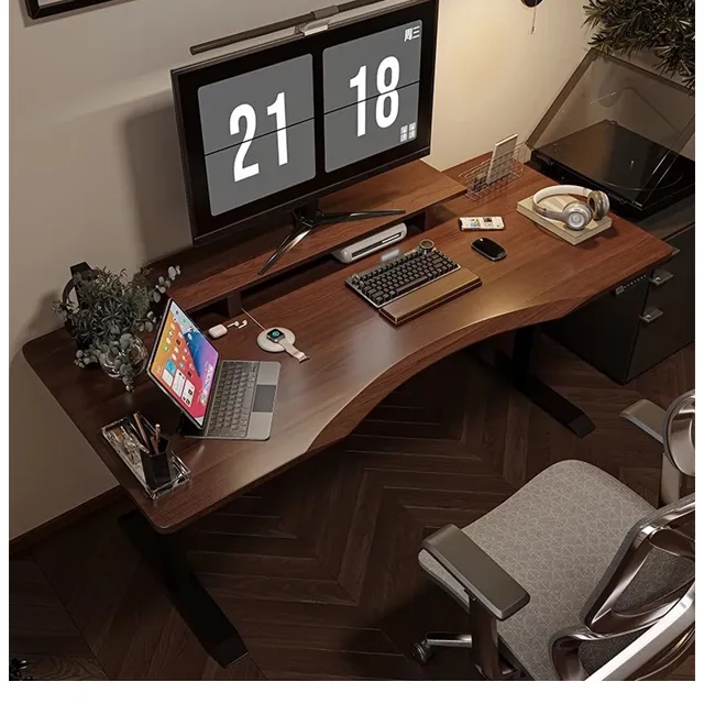 MGSHOP 三節電動升降桌 160*70CM雙機芯電腦桌辦公桌書桌(E1實木顆粒板) 歷史價格詳細信息