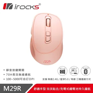 iRocks M29R 無線三模靜音滑鼠 白 黑 粉/超長續航/人體工學/軟體設定 歷史價格詳細信息