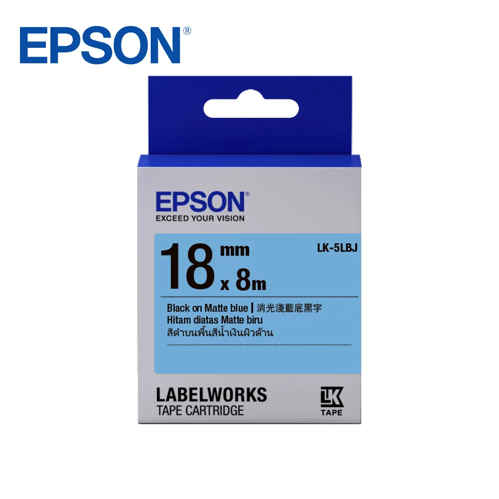 EPSON LK-5LBJ S655430 標籤帶 消光霧面淺藍底黑字18mm 歷史價格詳細信息