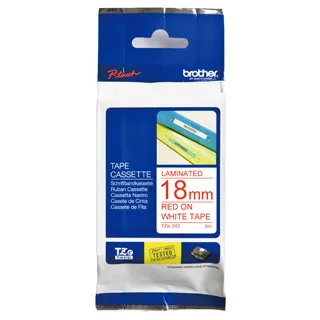 Brother TZe-242 白底紅字 副廠標籤帶 18mm 歷史價格詳細信息