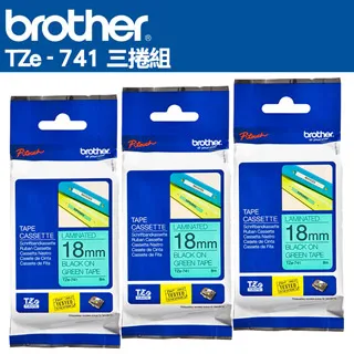 Brother TZe-741 綠底黑字 副廠標籤帶 18mm 歷史價格詳細信息