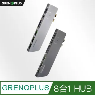 Grenoplus USB 3.0 Type-C 八合一Macbook Hub 雙HDMI孔多功能集線器 歷史價格詳細信息