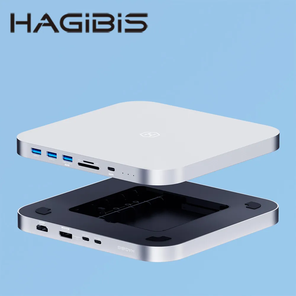HAGiBiS鋁合金Type-C擴充器USB2.0*2+USB3.0*2+SD/TF卡槽+SATA硬碟盒(銀色) 歷史價格詳細信息