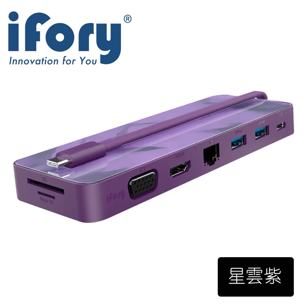 【iFory】 8in1 USB Type-C HUB 八合一多功能集線器(淺艾藍) 歷史價格詳細信息