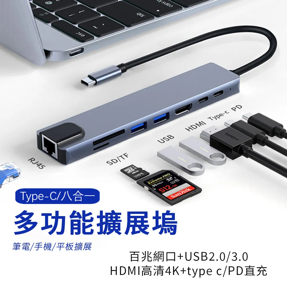 Sily Type-C 四合一多功能擴展塢 USB3.0集線器 PD快充 VGA轉接器 HDMI轉接頭 歷史價格詳細信息