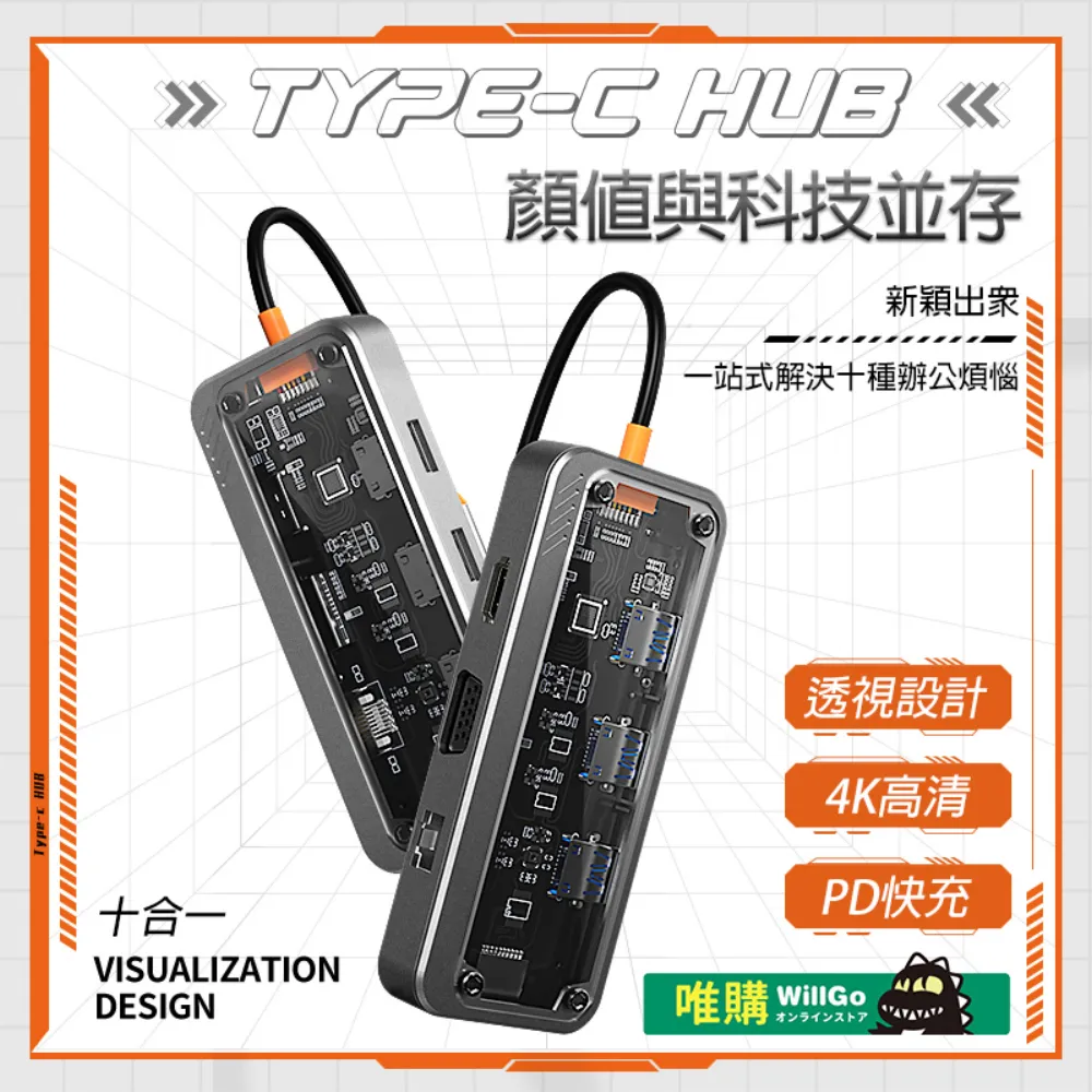 【進階版】 WillGo 10 in 1 USB C 多機能集線器 歷史價格詳細信息