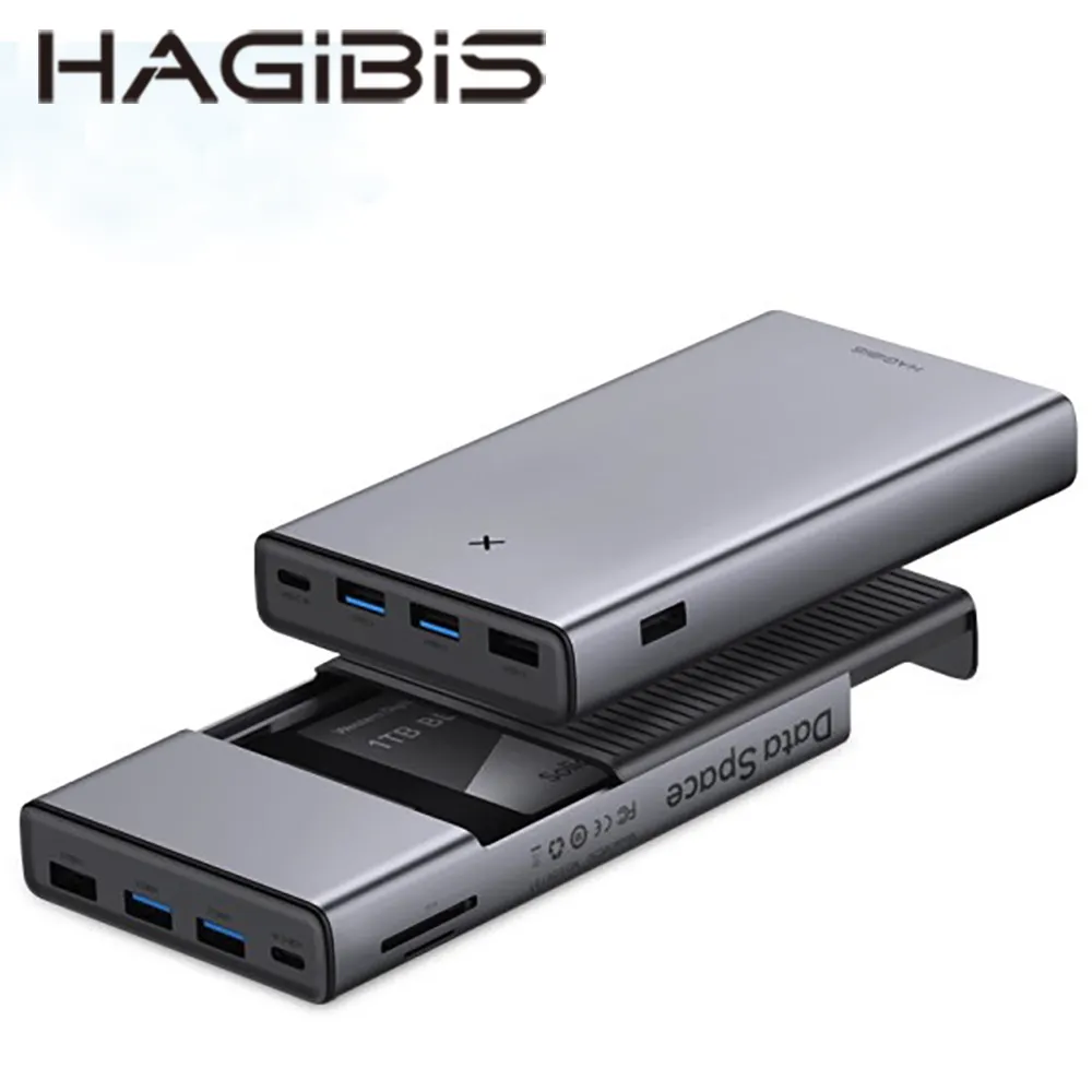 HAGiBiS鋁合金Type-C擴充器USB2.0*2+USB3.0*2+SD/TF卡槽+SATA硬碟盒(銀色) 歷史價格詳細信息