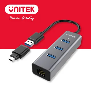 UNITEK USB3.1 Gen1 有線網卡+3埠HUB 歷史價格詳細信息