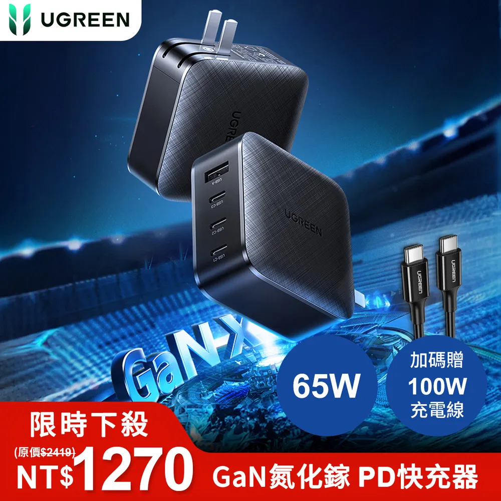 綠聯 65W 三口快充充電器+快充線組 歷史價格詳細信息