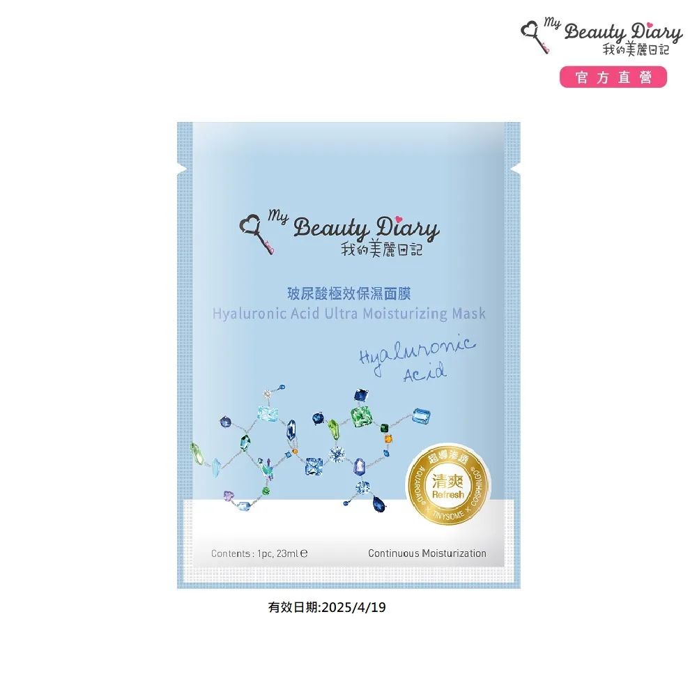 我的美麗日記 玻尿酸保濕超能補水面膜28片組 歷史價格詳細信息