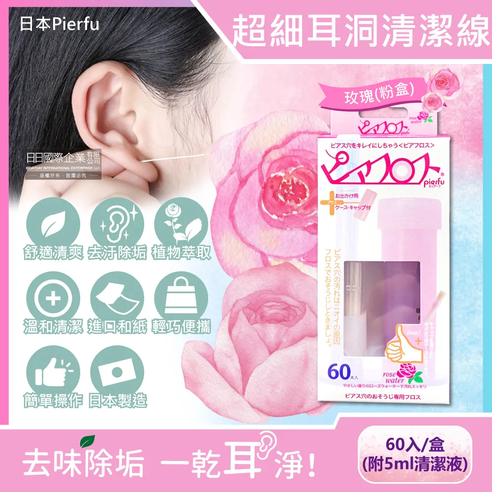 (5盒)日本Pierfu-超細除垢去異味耳洞護理清潔線60入/盒 歷史價格詳細信息