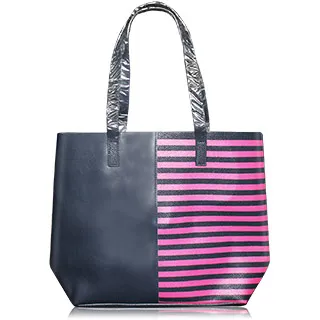 【LANCOME 蘭蔻】條紋撞色托特包 肩背包 手提包 購物包 大容量 防水 原廠專櫃 贈品包 非雜誌包 另有 化妝包 歷史價格詳細信息