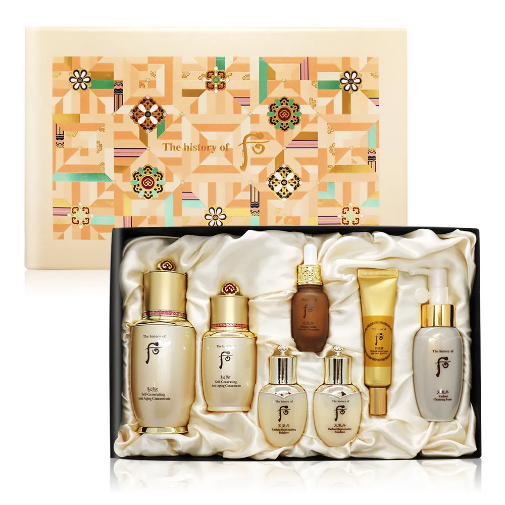 Whoo后 重生秘帖花綻禮盒[秘帖+重生水+重生乳+彈潤精萃+潔顏精華+防曬乳]-國際航空版 歷史價格詳細信息