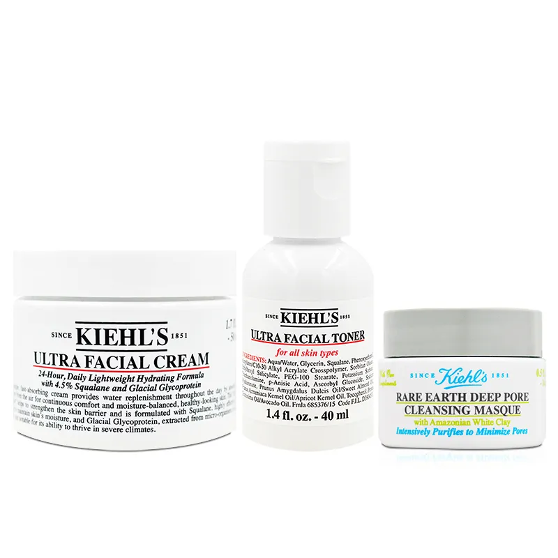 【KIEHLS 契爾氏】冰河醣蛋白保濕霜50ml+亞馬遜白泥淨緻毛孔面膜14ml+冰河保濕機能水40ml(百貨專櫃貨) 價格比較,價格查詢,歷史價格詳細信息