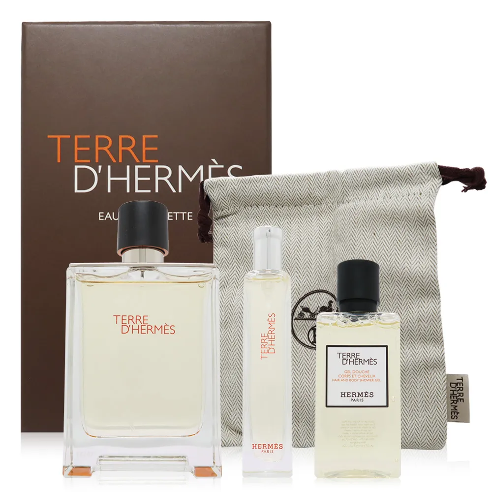 HERMES 愛馬仕 大地香水禮盒(淡香水100ml+小香5ml+沐浴精40ml) 歷史價格詳細信息