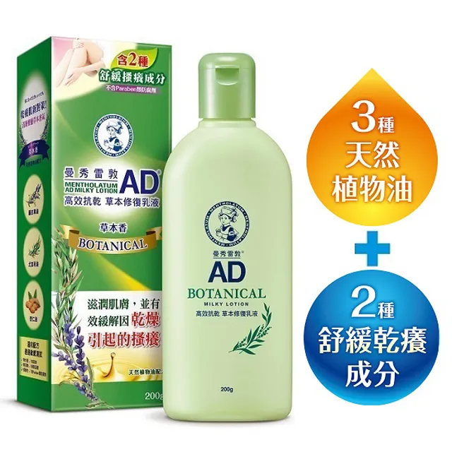 曼秀雷敦 AD高效抗乾草本修復乳液 200g【新高橋藥局】 歷史價格詳細信息
