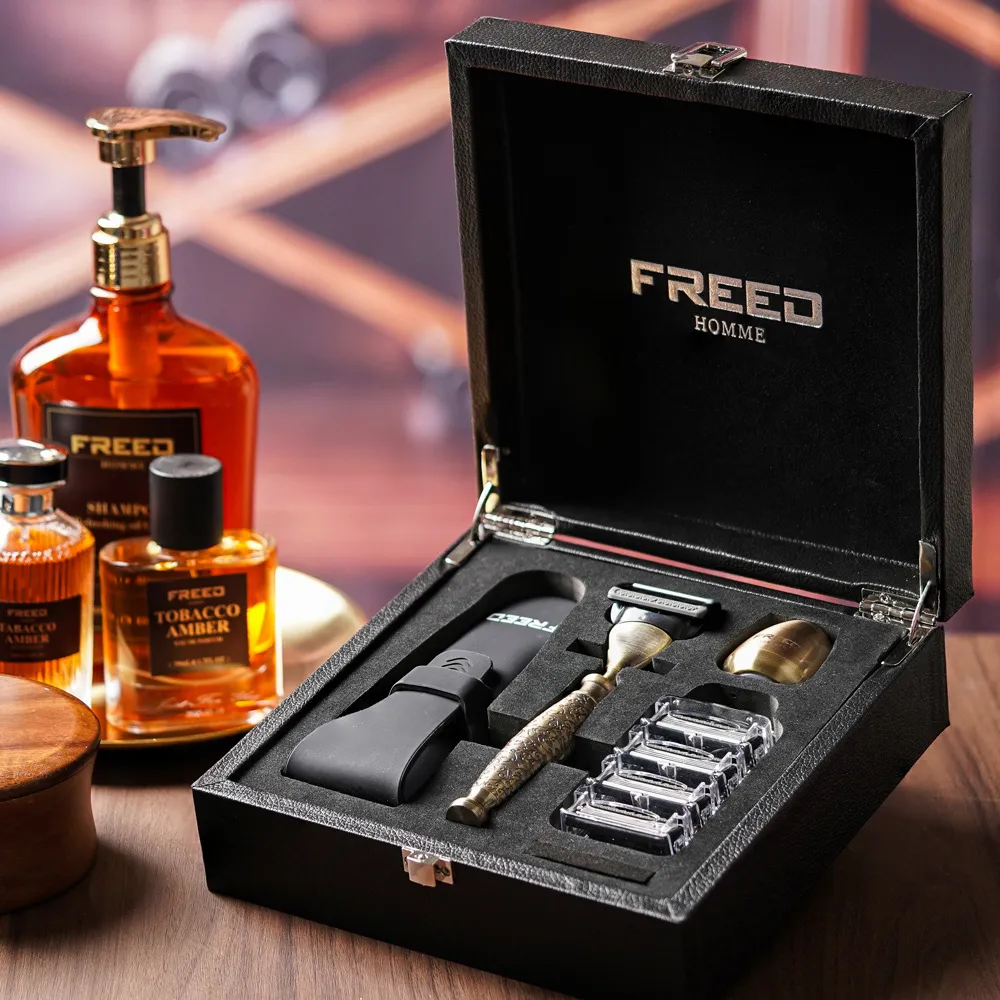 【FREED】尊爵四件組旋轉開放式雙刃安全刮鬍刀禮盒 -曜岩黑 父親節禮物 情人節送禮 客製化刻字 歷史價格詳細信息