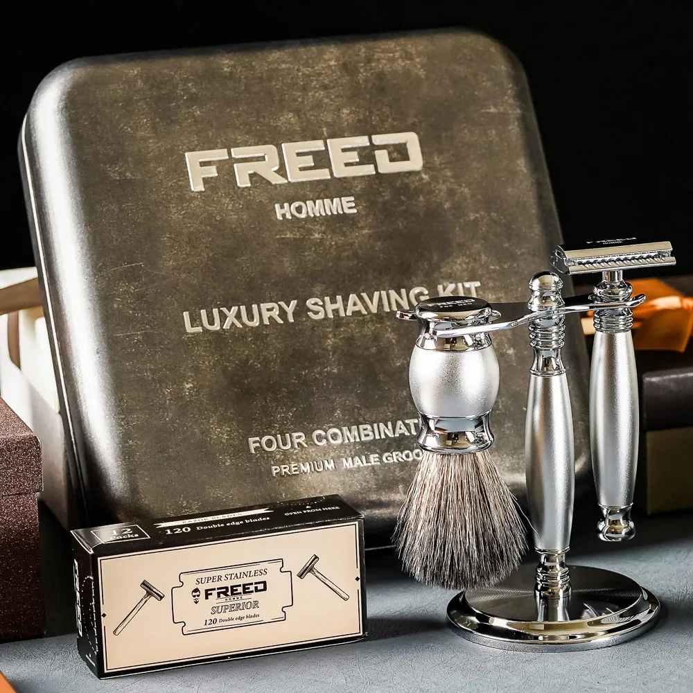 【FREED】豪華四件雙刃刮鬍刀禮盒- 時尚藍 歷史價格詳細信息