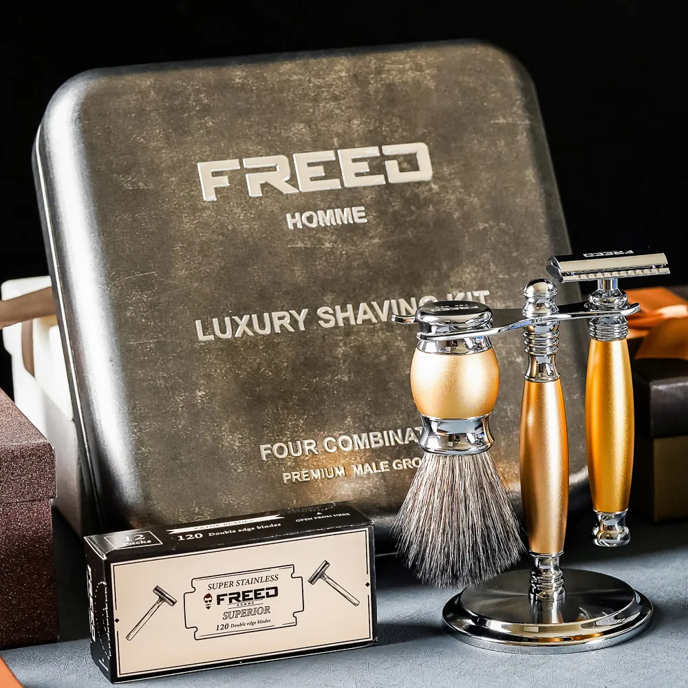 【FREED】豪華四件雙刃刮鬍刀禮盒- 時尚藍 歷史價格詳細信息