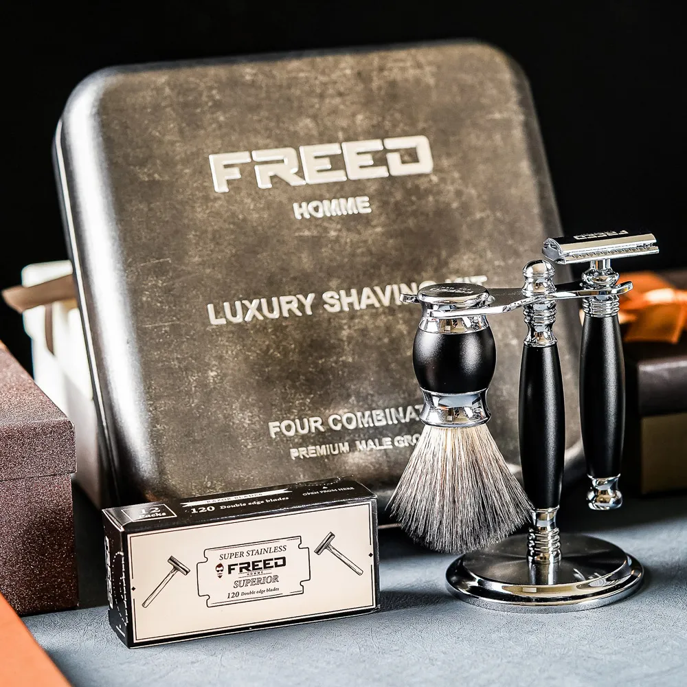 【FREED】豪華四件雙刃刮鬍刀禮盒- 時尚藍 歷史價格詳細信息