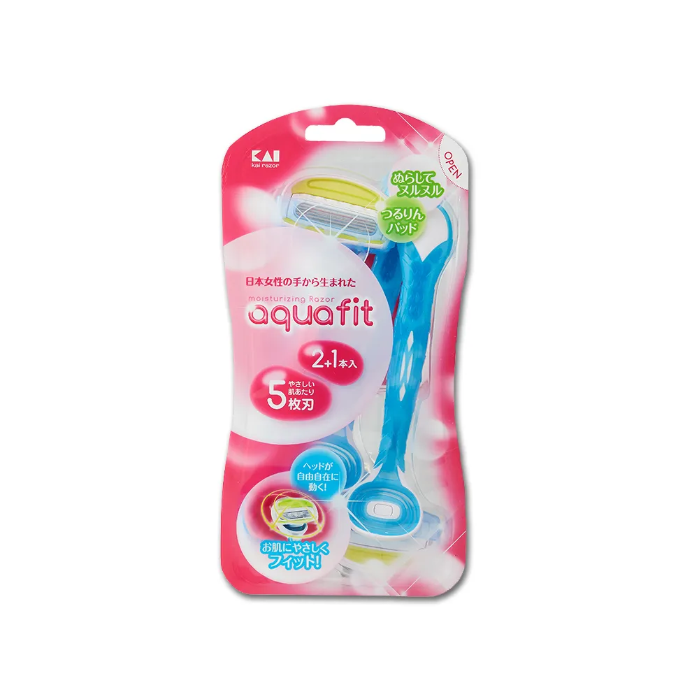 (3盒)日本貝印AQUAFIT-5層刀片護膚沐浴除毛刀3入/盒-藍色 歷史價格詳細信息