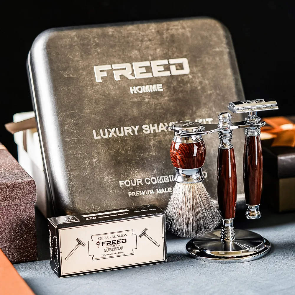 【FREED】豪華四件雙刃刮鬍刀禮盒- 時尚藍 歷史價格詳細信息