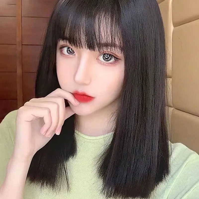 女假髮整頂真髮絲-齊瀏海短髮自然透氣美髮用品2色73vc2【巴黎精品】 歷史價格詳細信息