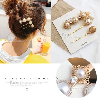 水鑽珍珠線夾3入組-甜美蝴蝶結 歷史價格詳細信息