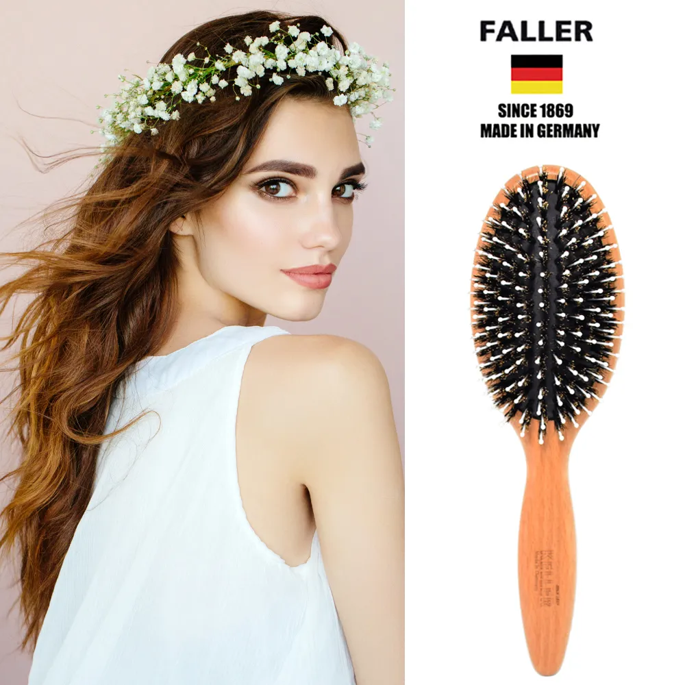 德國FALLER芙樂 FSC櫸木橢圓黑豚鬃柔珠氣墊梳 歷史價格詳細信息