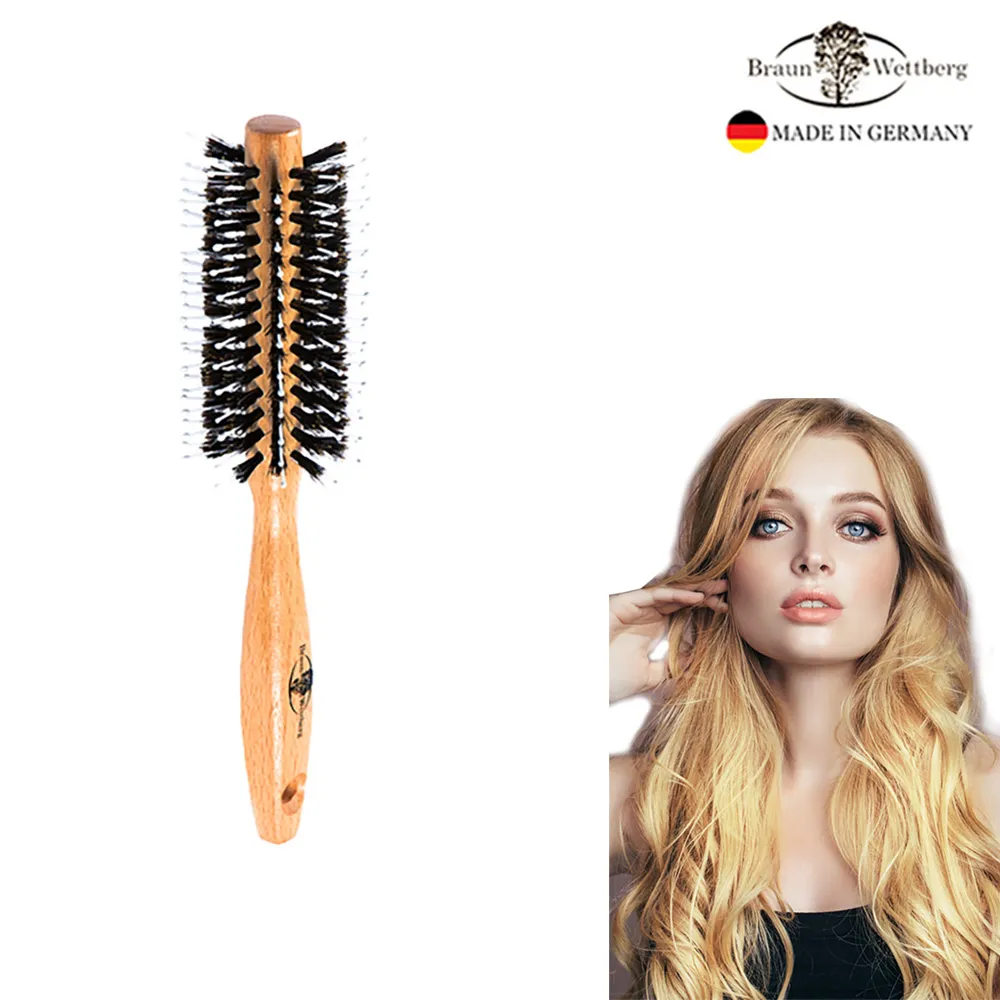 德國BRAUN WETTBURG 珀薇 德國製 54MM FSC原木黑豚鬃珠珠纖維熱塑捲髮梳 創造空氣感捲髮 歷史價格詳細信息